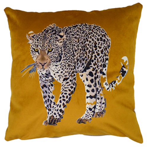 Jungle Leopard, Ochre - (45cm x 45cm) Cushion - Image 3